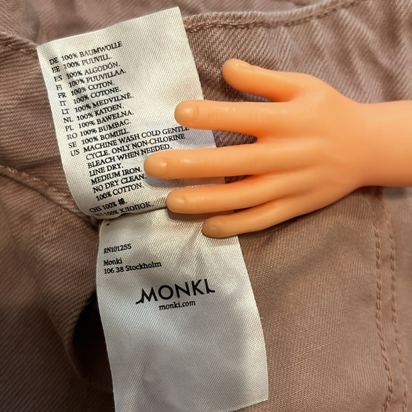 ASOS Asymmetrical Tan Denim Mini Skirt - Picture 14 of 16